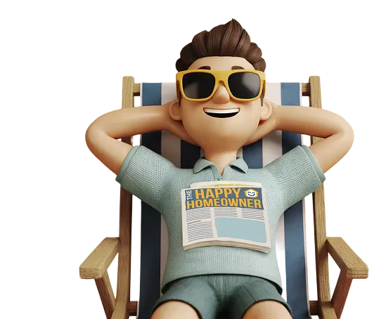 A relaxed homeowner enjoying a worry-free home